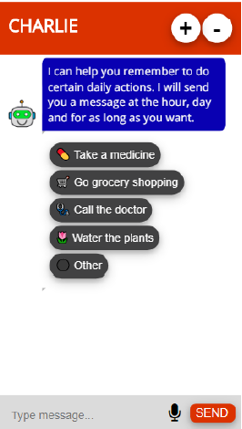 The chatbot CHARLIE. Screenshot