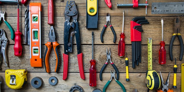 A selection of tools on a table. Photo