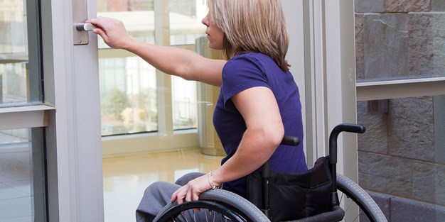 A person in a wheelchair. Photo