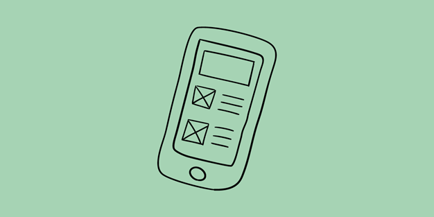En smartphone, illustration.