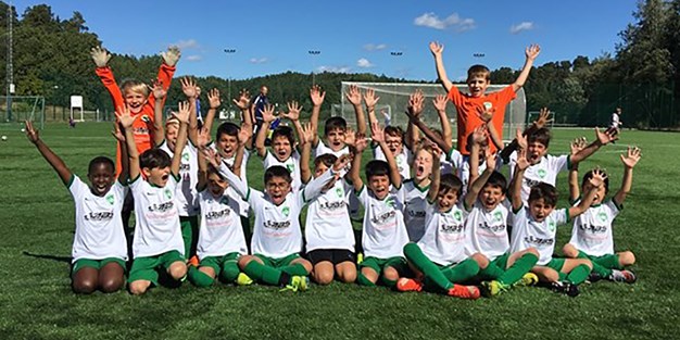 Fotbollsspelare i FC Arlanda. Foto