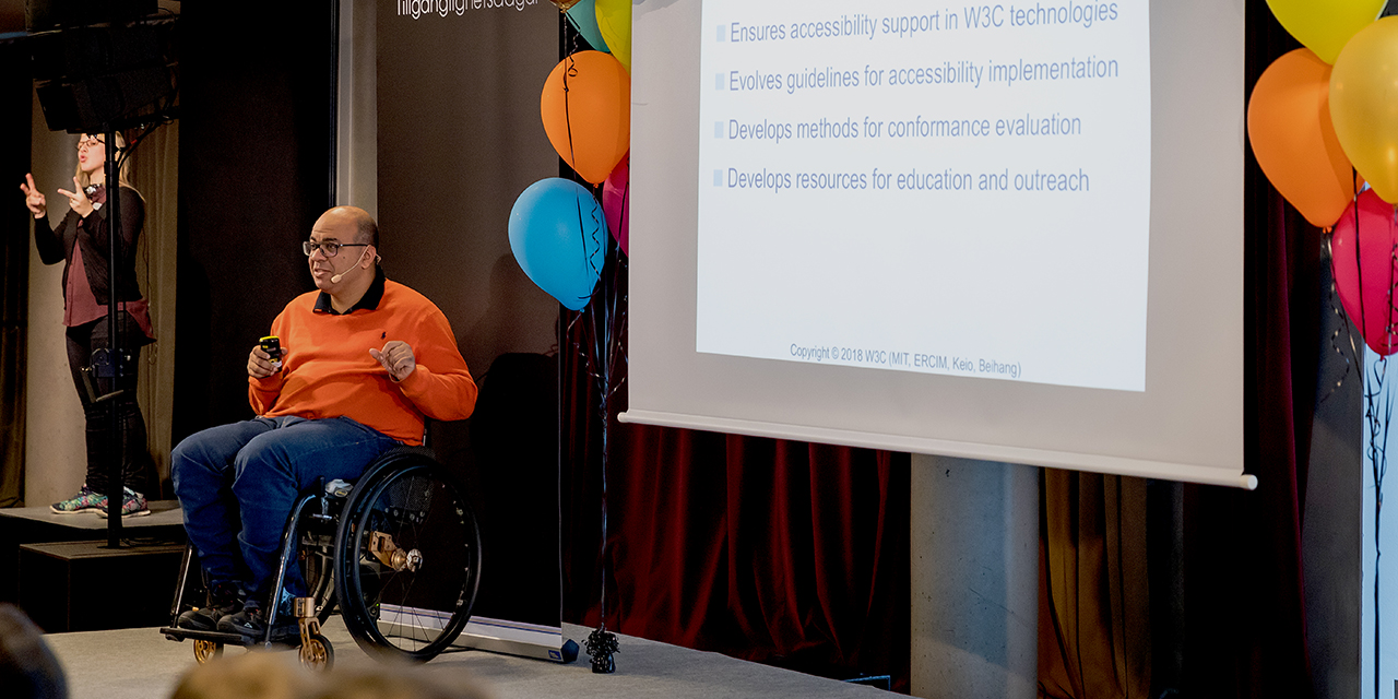 Shadi Abou-Zahra, W3C, speaker on Funka Accessibility Days 2018. Photo