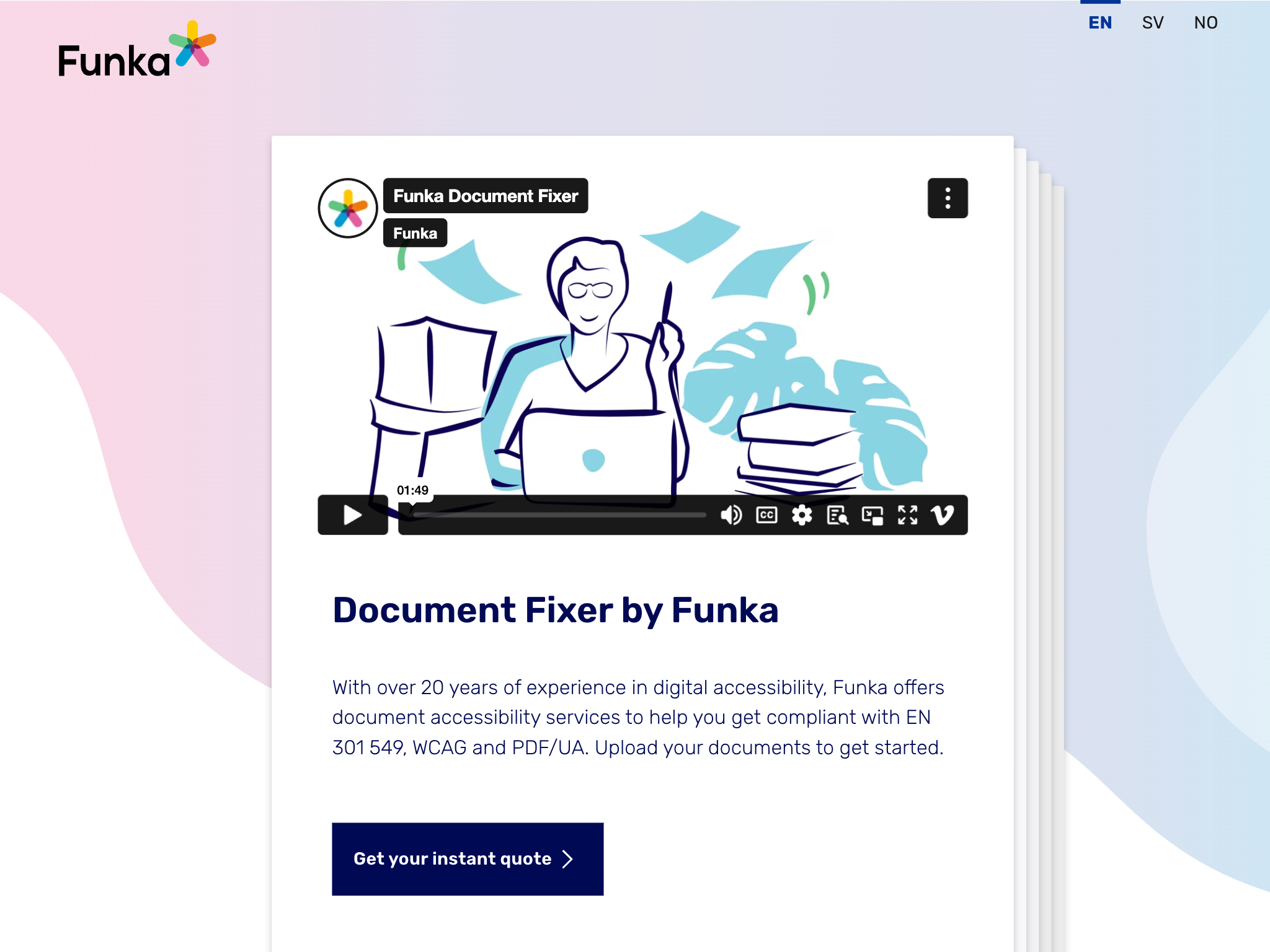 Start page of the Document Fixer online portal, opens in a new window.