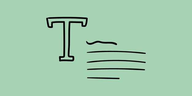 Text med en stor anfang, illustration.