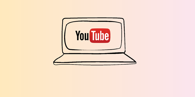 En laptop med YouTube-loggan på skärmen. Illustration