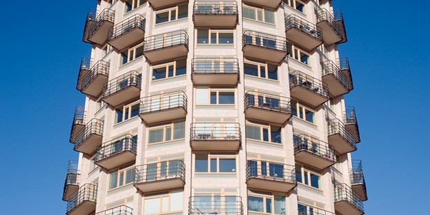 A block of flats. Photograph