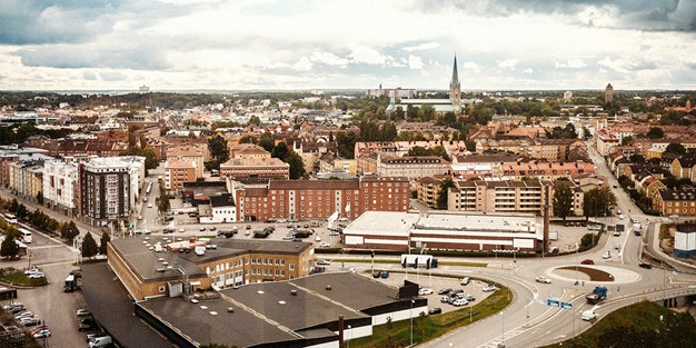 Vy över Linköpings stad. Foto