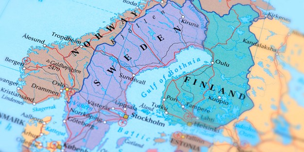 En karta över Sverige. Foto