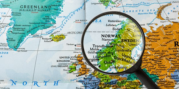 Norge på kartet. Foto