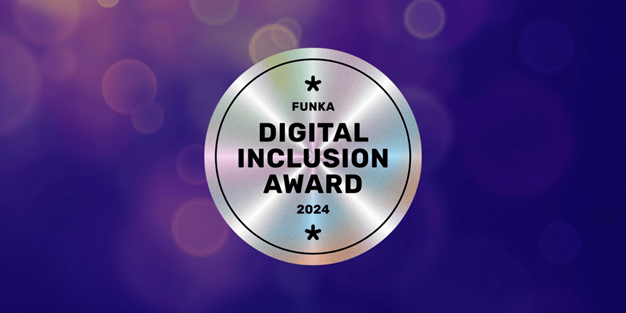 Sigill med text Funka Digital Inclusion Award 2024.