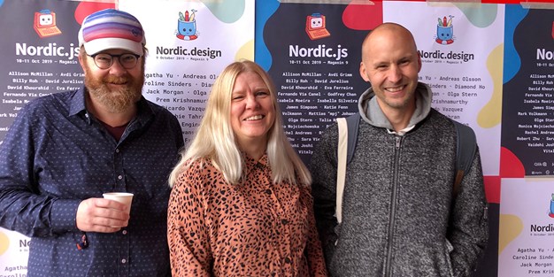 Linus Ersson, Frida Westholm och Lars Samuelsson från Funka. Foto