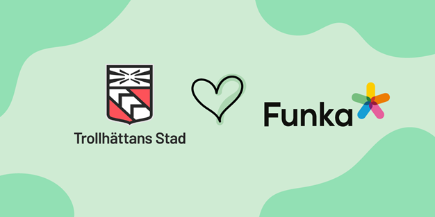 Trollhättan by i Sverige hjerte Funka logos. Illustrasjon